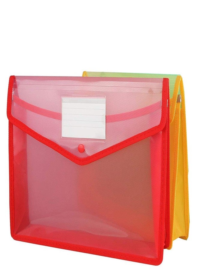 ANG Envelope Folder Transparent Poly-Plastic A4 Documents File Storage Bag with Snap Button Set of 2 Certificate File Holder Document Folder for Certificates A4 Size Legal Brief Bag for Document - Image 1