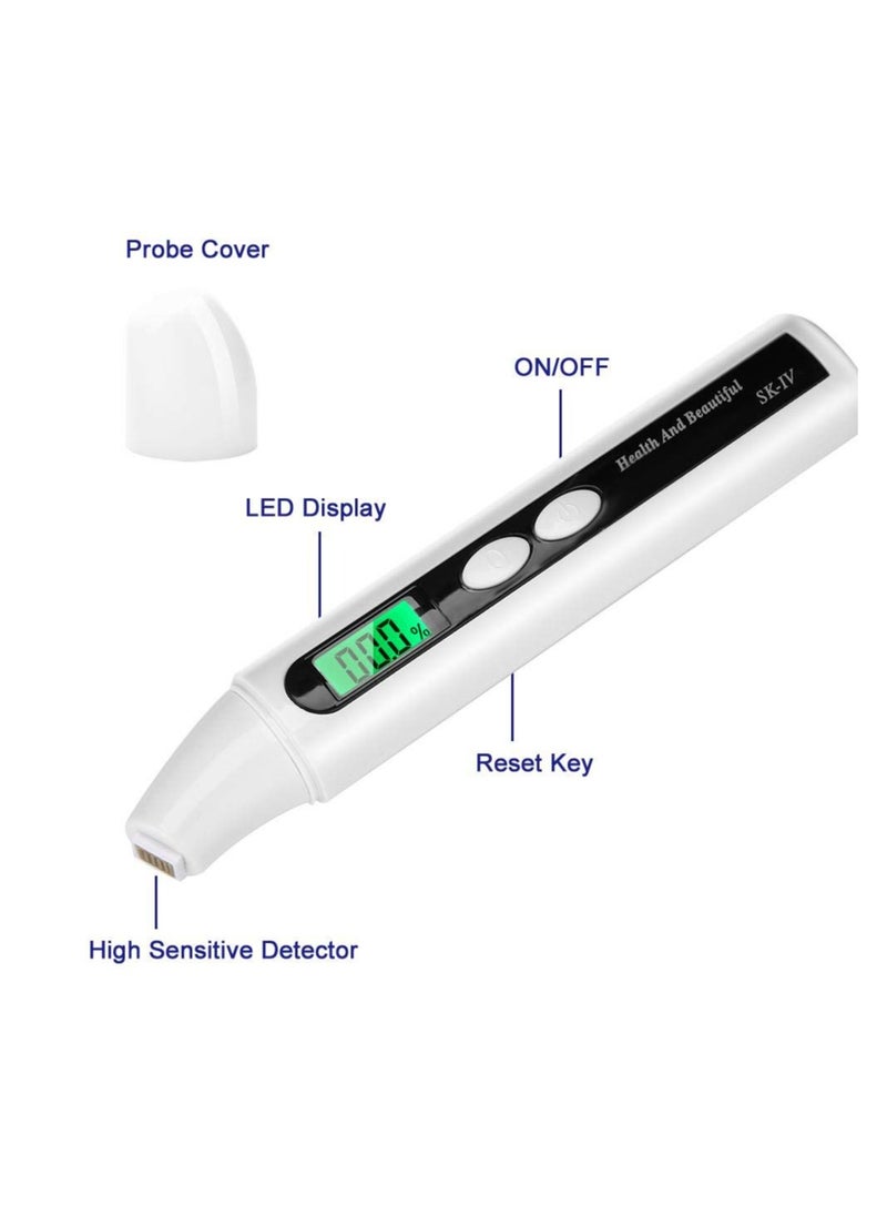 SYOSI - Digital Moisture Monitor For Skin, Skin Moisture Tester, Digital LCD Skin Face Moisture Oil Analyzer, Face Skin Sensor Tester, Oil Det, LCD Digital Precision Skin Oil Content Analyzer - Image 1