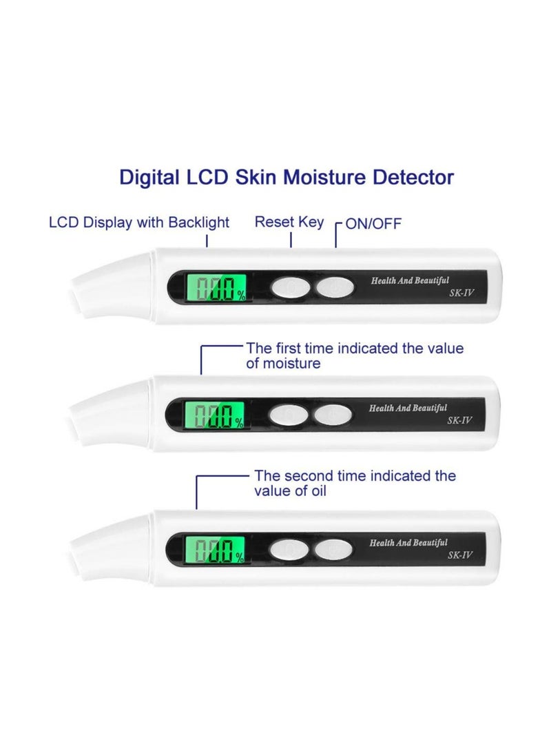 SYOSI - Digital Moisture Monitor For Skin, Skin Moisture Tester, Digital LCD Skin Face Moisture Oil Analyzer, Face Skin Sensor Tester, Oil Det, LCD Digital Precision Skin Oil Content Analyzer - Image 1