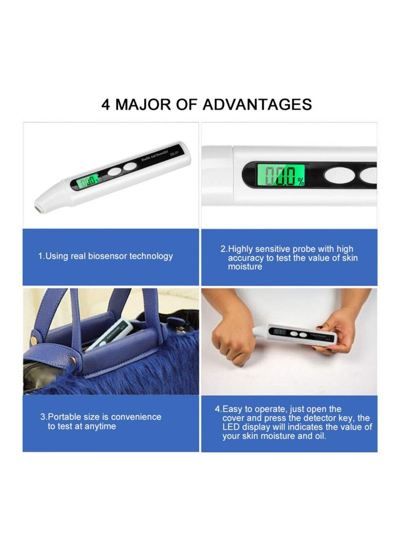 SYOSI - Digital Moisture Monitor For Skin, Skin Moisture Tester, Digital LCD Skin Face Moisture Oil Analyzer, Face Skin Sensor Tester, Oil Det, LCD Digital Precision Skin Oil Content Analyzer - Image 1