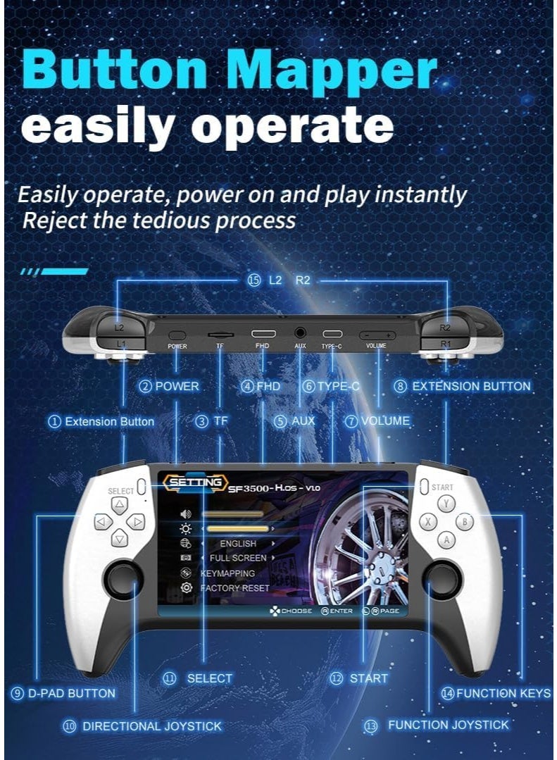 SF3500 Retro Handheld Game Console - White/Black - Image 5