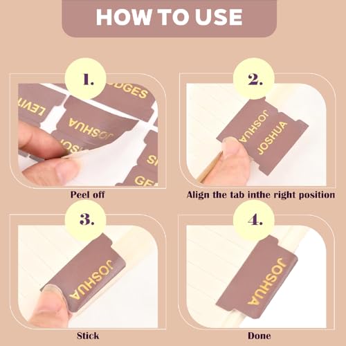 DNZPFU Laminated Bible Index Tabs with Elegant Font, Easy Bible Navigation Accessories, Christian Gift for Bible Study & Journaling，Large Print Bible Book Tabs for Women and Men - Image 3