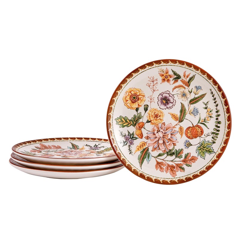 Bico Blooming Moment Salad Plates, 8.75 inch, Set of 4, for Salad, Appetizer, Microwave & Dishwasher Safe - Image 1