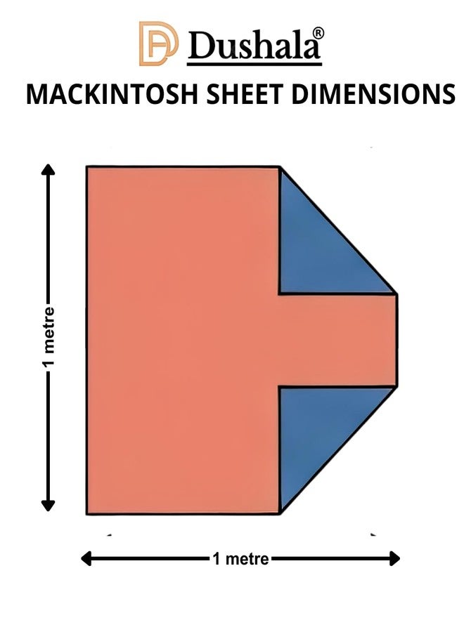 Dushala Mackintosh Sheet | Waterproof & Oil Proof | Dual Side Usage | Reusable & Portable | Safe for for Baby, Kids & Adults | Hospital & Home Use (1, Blue - Pink, 1 Metre × 1 Metre) - Image 2