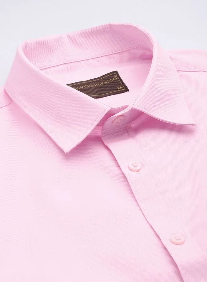 The Indian Garage Co Men Slim Fit Solid Full Sleeves Cutaway Collar Formal Shirt