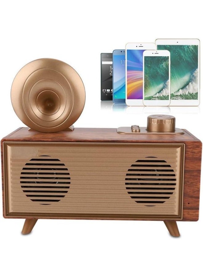 Classic Vintage Wooden Radio with Bluetooth + FM/AM/AUX/USB/Micro SD - Multifunctional Decorative Bluetooth Speaker with Pure Sound Quality, Elegance and Reference Functions - Image 3