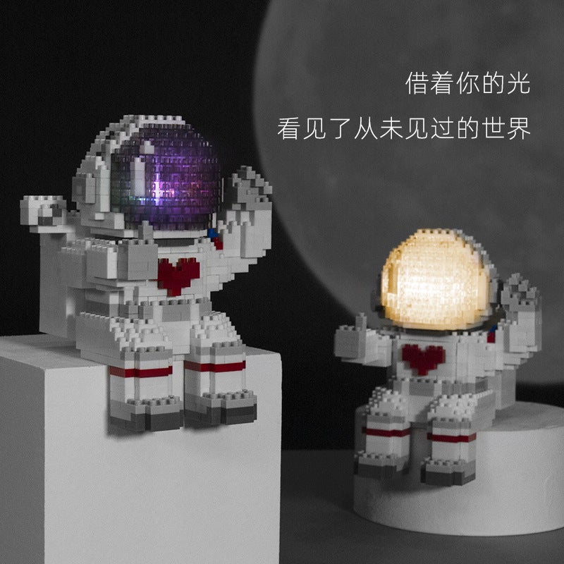 Generation] Astronaut Astronaut Pen Container Tiny Particles Assembled Building Blocks Compatible With Lego Boys And Girls Gift - Image 3