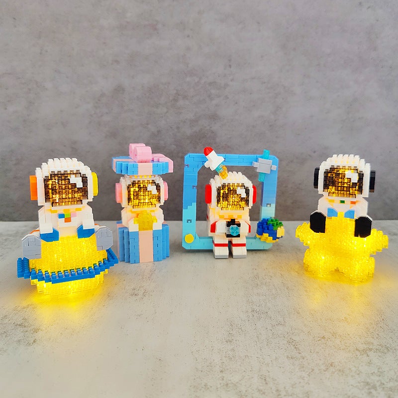 Generation] Astronaut Astronaut Pen Container Tiny Particles Assembled Building Blocks Compatible With Lego Boys And Girls Gift - Image 4