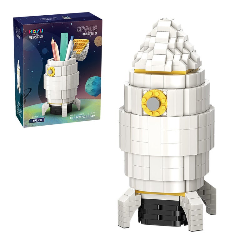 Generation] Astronaut Astronaut Pen Container Tiny Particles Assembled Building Blocks Compatible With Lego Boys And Girls Gift - Image 1