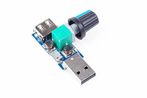 KNACRO 5W Mini USB Fan Air Volume Speed Stepless Governor Module DC 4-12V to 2.5-8V Speed Control Knob with Switch Function (1pc) - Image 1