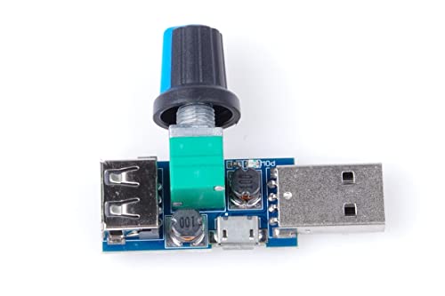 KNACRO 5W Mini USB Fan Air Volume Speed Stepless Governor Module DC 4-12V to 2.5-8V Speed Control Knob with Switch Function (1pc) - Image 2