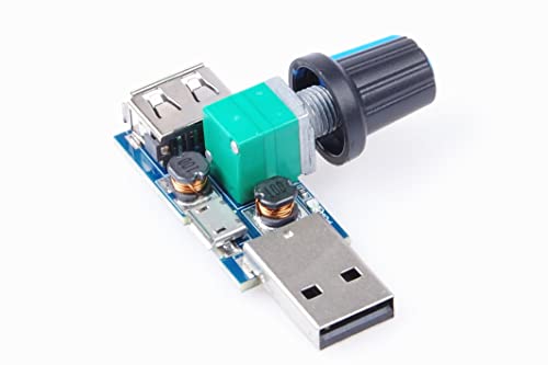 KNACRO 5W Mini USB Fan Air Volume Speed Stepless Governor Module DC 4-12V to 2.5-8V Speed Control Knob with Switch Function (1pc) - Image 4