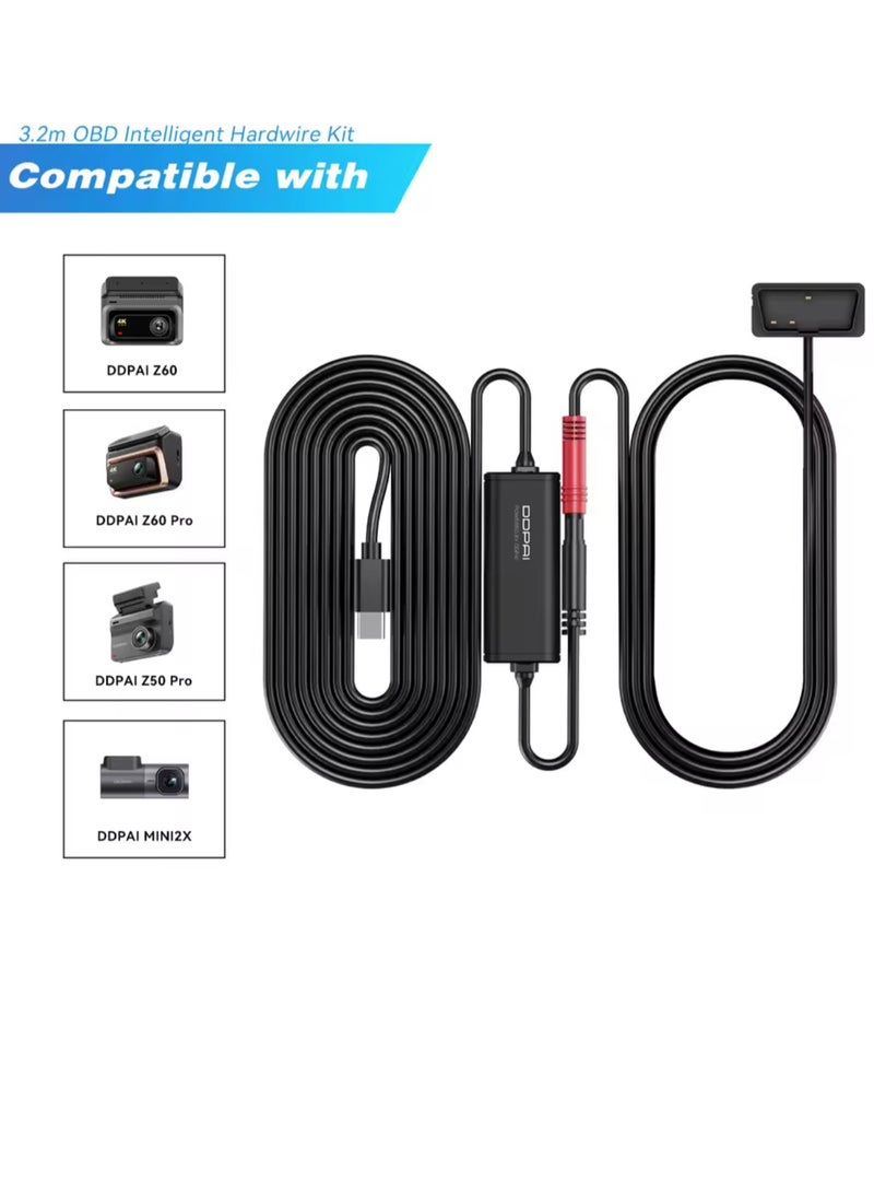 ddpai DDPAI OBD Car Charging Wire Harness Kit for Z60/Z60 Pro Dash Cams Type-C Parking Cable and 24-Hour Parking Monitor Port