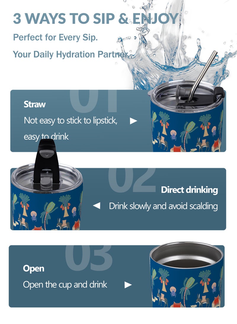 GALADUNE 20oz/590ml Stainless Steel Insulated Tumbler Travel Coffee Mug with Camel Print Double Wall Vacuum Reusable Cup for Hot & Cold Drinks Unique Gift Cup - Image 5