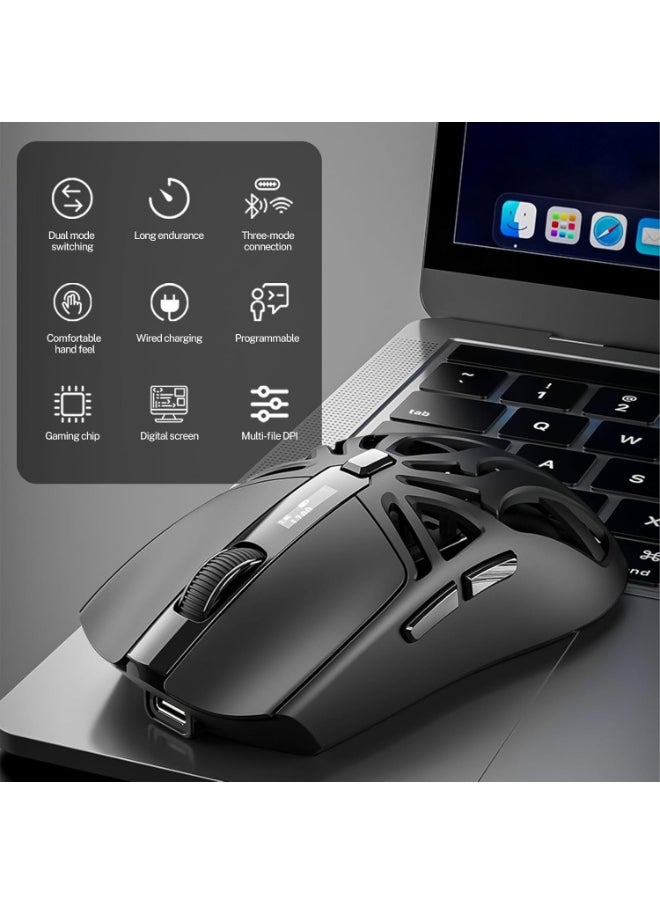 SMAILWOLF - RS8 Gaming Mouse 2.4G/Bluetooth/Wired Tri-Mode 6 Buttons,Digital Display,Silent Mice,Rechargeable,Customizable Macro and RGB Backlight USB for PC/Mac/Laptop - Image 1