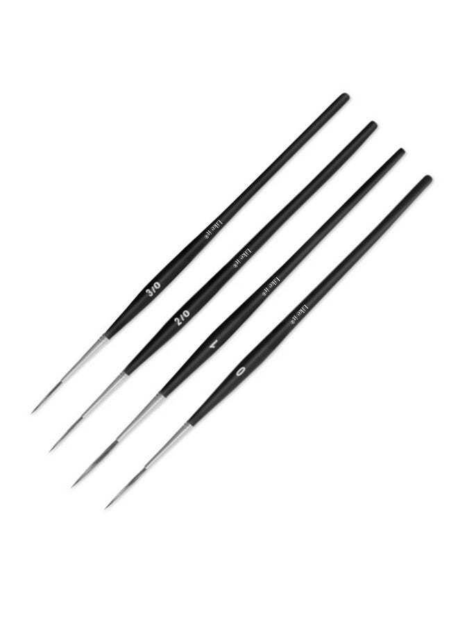 Like-It Like it Long Liner Detail Fine Tip Paint Brushes Set - 4 Pcs Professional Synthetic Bristles Fine Liner Brushes for Detailing & Painting for Acrylic, Oil, Watercolor & Gouache - Image 3