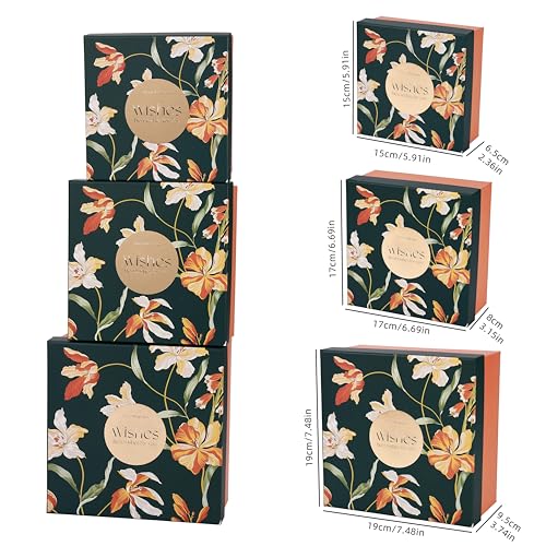 HOME ELEMENTS 3 Pcs Best Wishes Luxury Gift Boxes Set with Lid, Decorative Present Boxes,Bridesmaid Box, Empty Gift Boxes for Hampers, Birthdays, Weddings & Events, Special Occasions (Pink) - Image 5