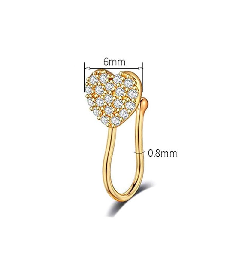 RUVEE Nose & Ear Clip Gold Plated Pin Non Pierced Just Press for Women & Girls - Image 2