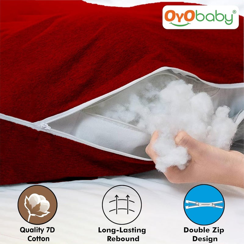 OYO BABY OYO BABY Maternity Pillows for Pregnancy Sleeping Pregnancy Pillows for Sleeping Maternity Pillow for Pregnant Women UShaped Pillow Washable Premium Velvet Cover Maroon - Image 5