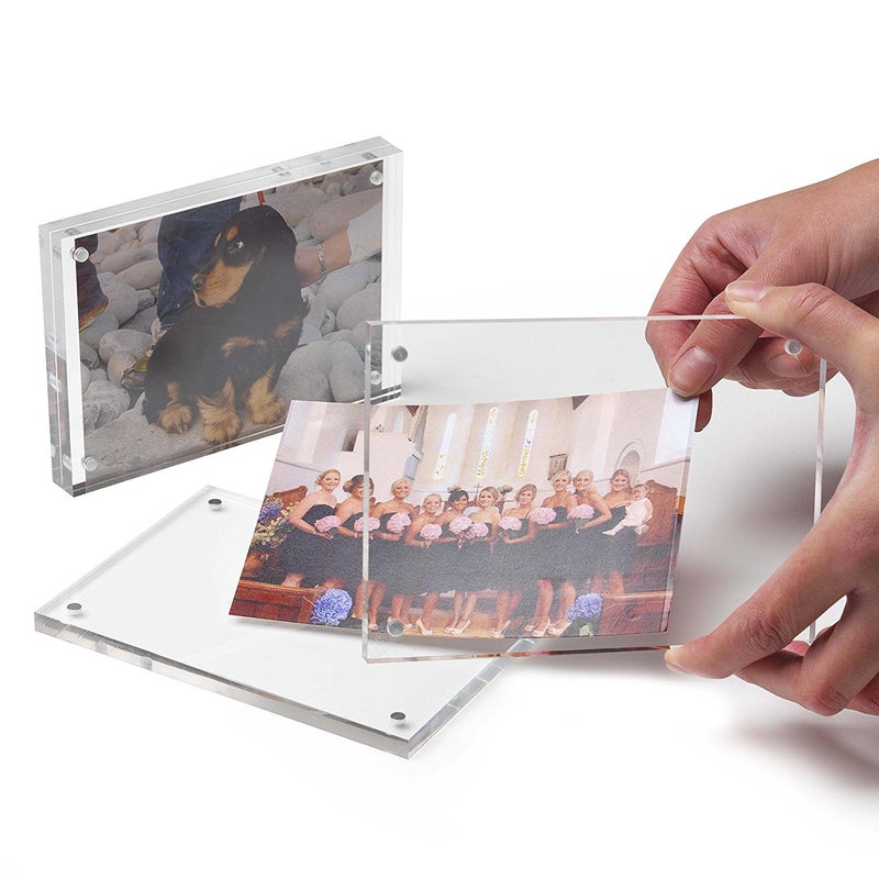 Cq acrylic 35x5 Acrylic Frame Magnetic Picture Frames Clear 10 10MM Thickness Stand in DeskTablePack of 1 - Image 3