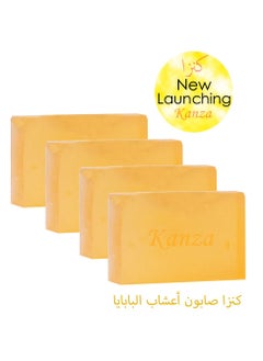 Kanza 4 -Pieces Transparent Hand Made Papaya Soaps  - Image 1