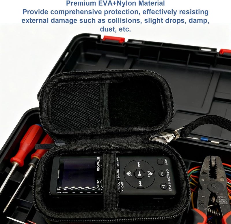 Fabater Carrying Case Fit for PX370 PX470 Digital Voice Recorder, Hard Case for Digital Voice Recorders MP3 Players 3D Printing Pens with Double Layer Mesh Pockets - Image 4