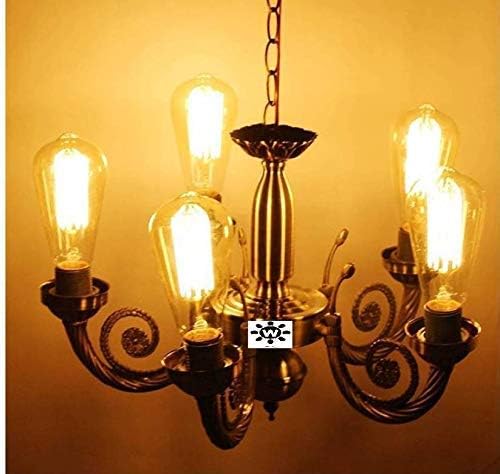 WHITERAY 1172_5 E26 40-Watts Chandelier Light, Gold, Round, Pack of 1 - Image 2