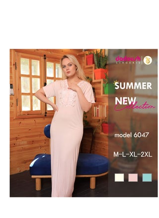 Women's summer long nightgown with short sleeves, made of a soft and comfortable material for hot summer days. - pzsku/Z6674EBA0D1C9A20D6EB8Z/45/1746346575/3b2db109-a622-4102-b33f-26ad70f8e302