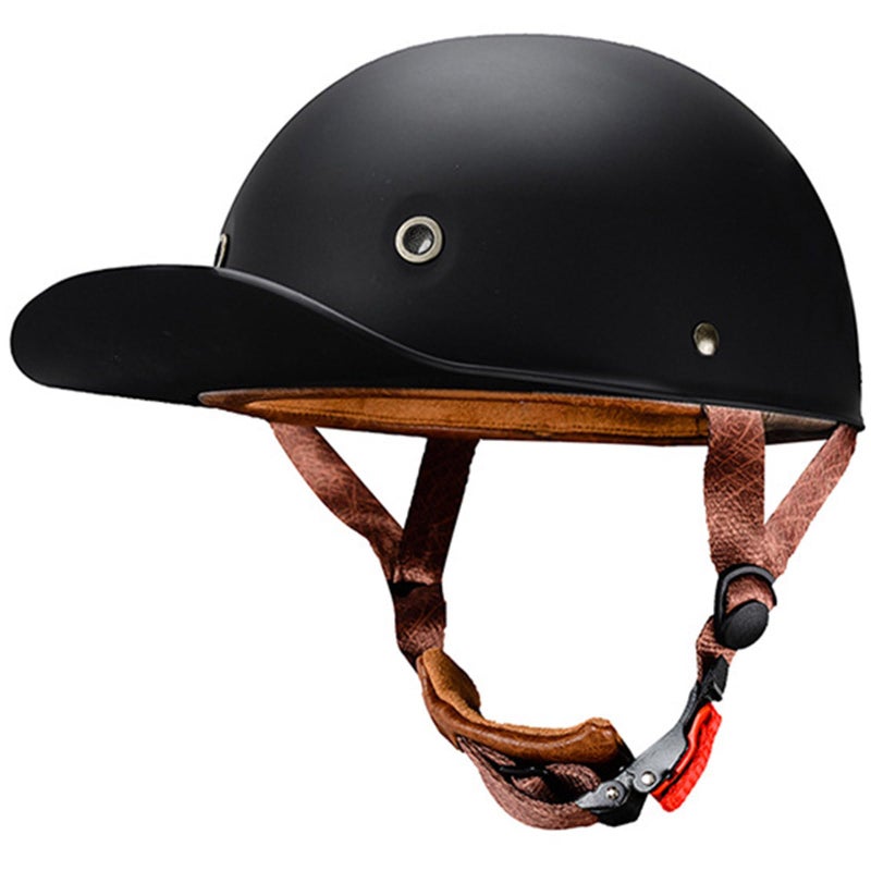 CHPINGN Baseball Motorcycle Helmet for Bike Cruiser Chopper Moped Scooter Open Face Helmet for Adult Women Men DOT Approved,Matte Black - Image 1
