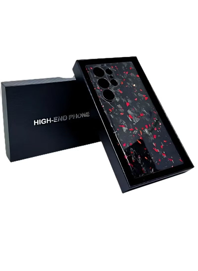 Luxury Glossy Aramid Carbon Fiber Protective Case For Samsung Galaxy S24 ultra Anti-fall Case Slim Design ( Red ) - Image 5