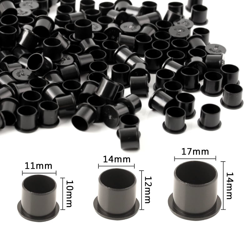 Autdor Tattoo Ink Caps Cups - Autdor Mixed 300pcs Tattoo Caps Cups with Base Pigment Cups #11 Small #14 Medium #17 Large for Tattoo Accessories Microblading Makeup Tattooing Supplies - Image 2