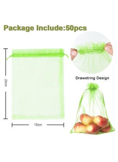 GUDOO 50 Pack Netting Bags Garden Fruit Barrier Cover Bags Fruit Protection Bags for Grape Fig Flower Seed Vegetable Protection from Insect Mosquito Bug Garden Tool 15×20 cm  - Image 4