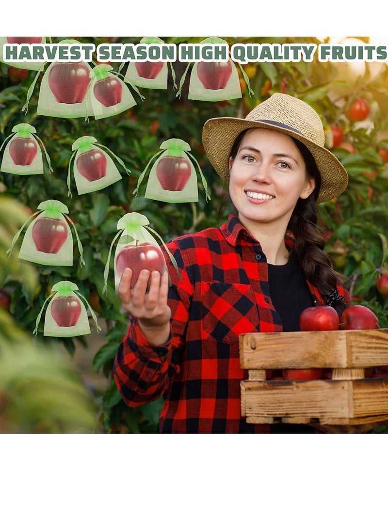 50 Pack Netting Bags Garden Fruit Barrier Cover Bags Fruit Protection Bags for Grape Fig Flower Seed Vegetable Protection from Insect Mosquito Bug Garden Tool 15×20 cm