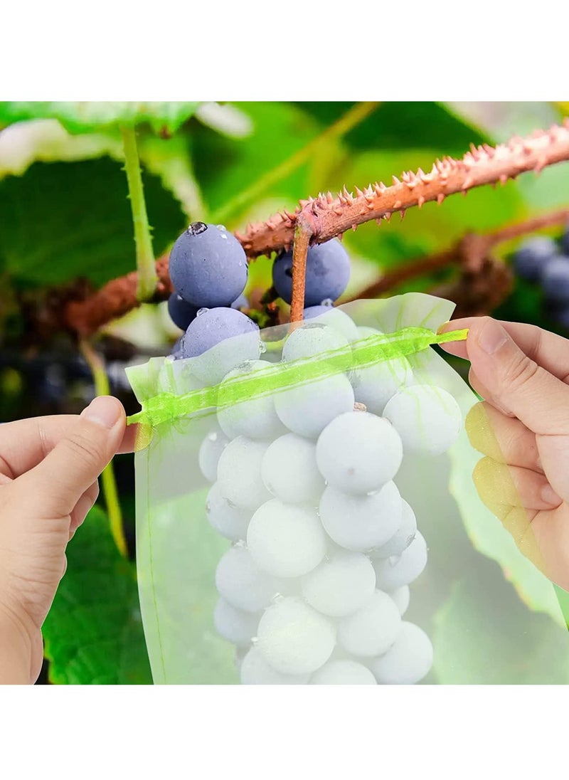 50 Pack Netting Bags Garden Fruit Barrier Cover Bags Fruit Protection Bags for Grape Fig Flower Seed Vegetable Protection from Insect Mosquito Bug Garden Tool 15×20 cm