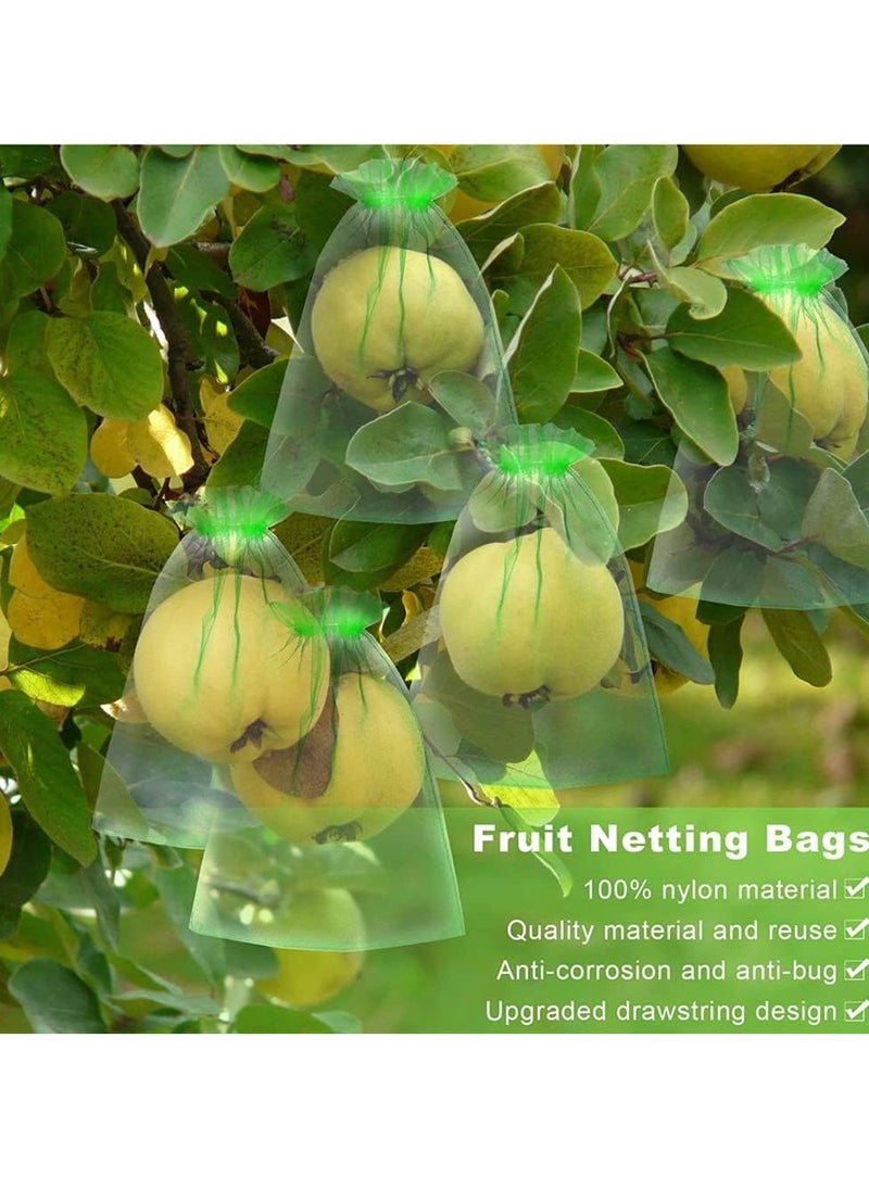 50 Pack Netting Bags Garden Fruit Barrier Cover Bags Fruit Protection Bags for Grape Fig Flower Seed Vegetable Protection from Insect Mosquito Bug Garden Tool 15×20 cm