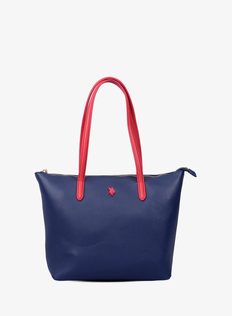 U.S. Polo Assn. Women's Tote Bag, Ladies Large Capacity Shoulder Bag Handbag for Ladies Travel Bag for Navy Red - Image 1