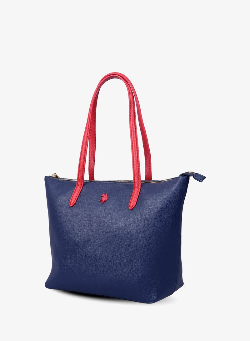 U.S. Polo Assn. Women's Tote Bag, Ladies Large Capacity Shoulder Bag Handbag for Ladies Travel Bag for Navy Red - Image 3