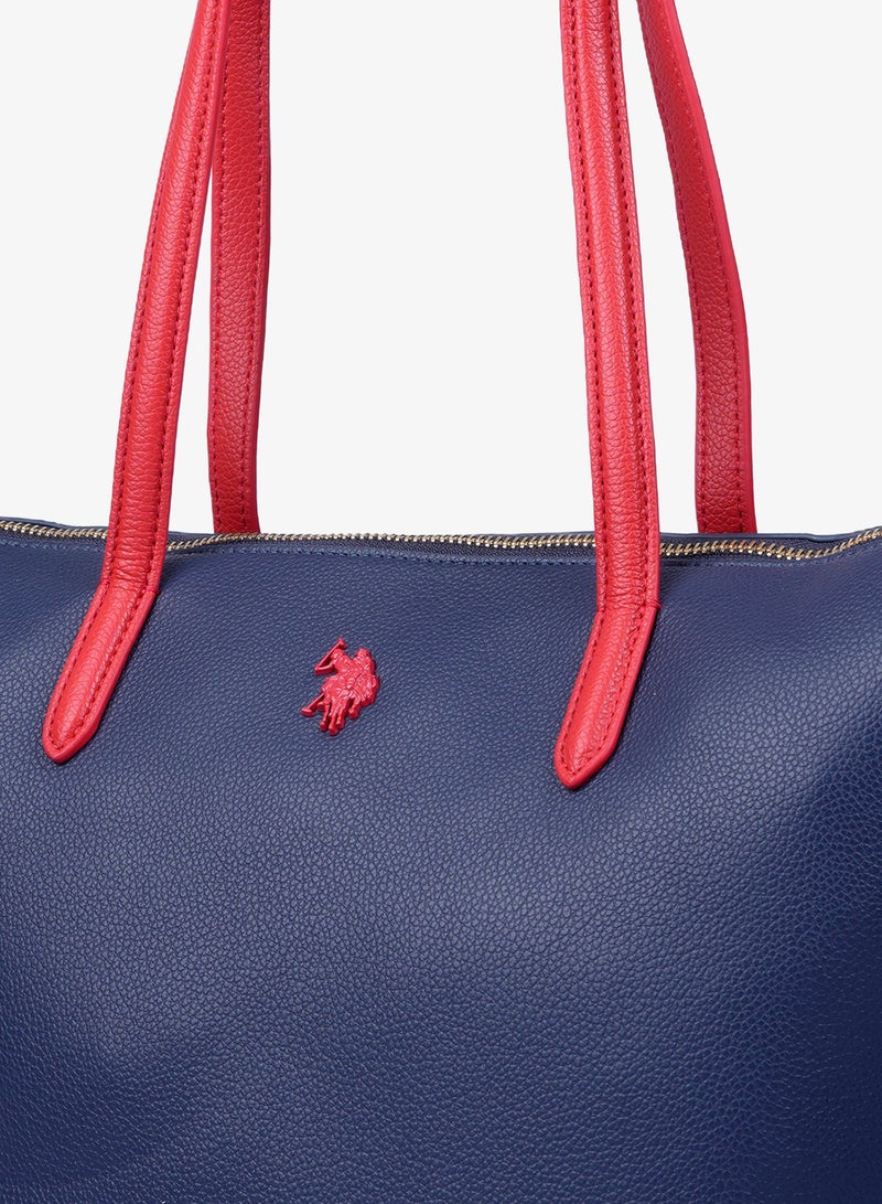 U.S. Polo Assn. Women's Tote Bag, Ladies Large Capacity Shoulder Bag Handbag for Ladies Travel Bag for Navy Red - Image 2