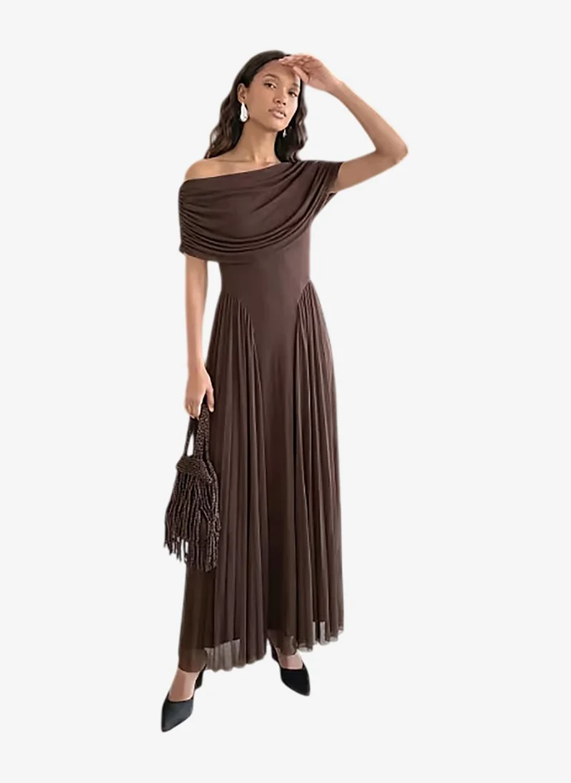Women's VMROSETTA 2/4 Cape Detail Dress Jersey