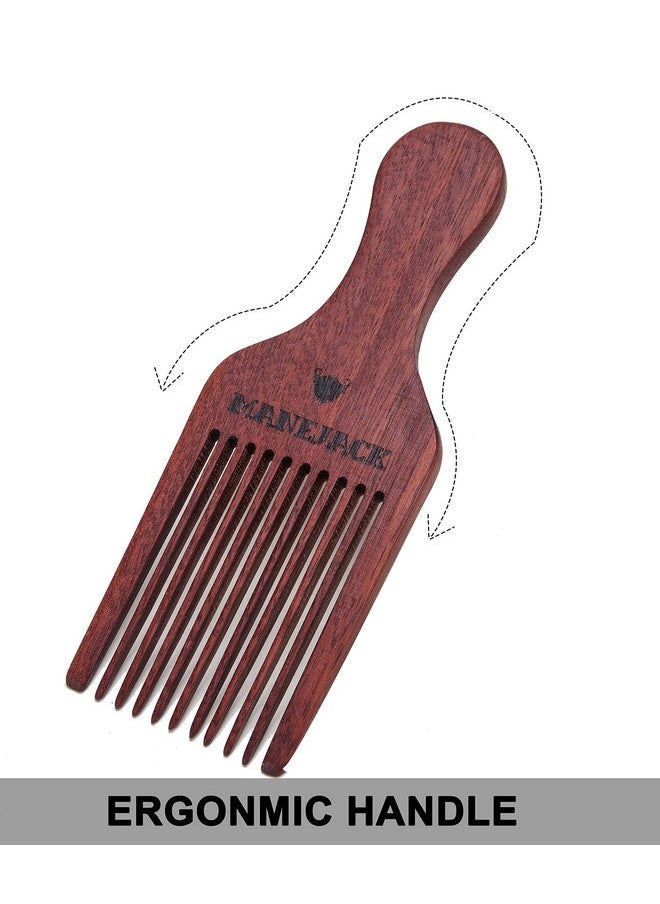 MANEJACK - Beard Pick For Men- Wooden Comb Afro Hair Lift Combs - Image 1
