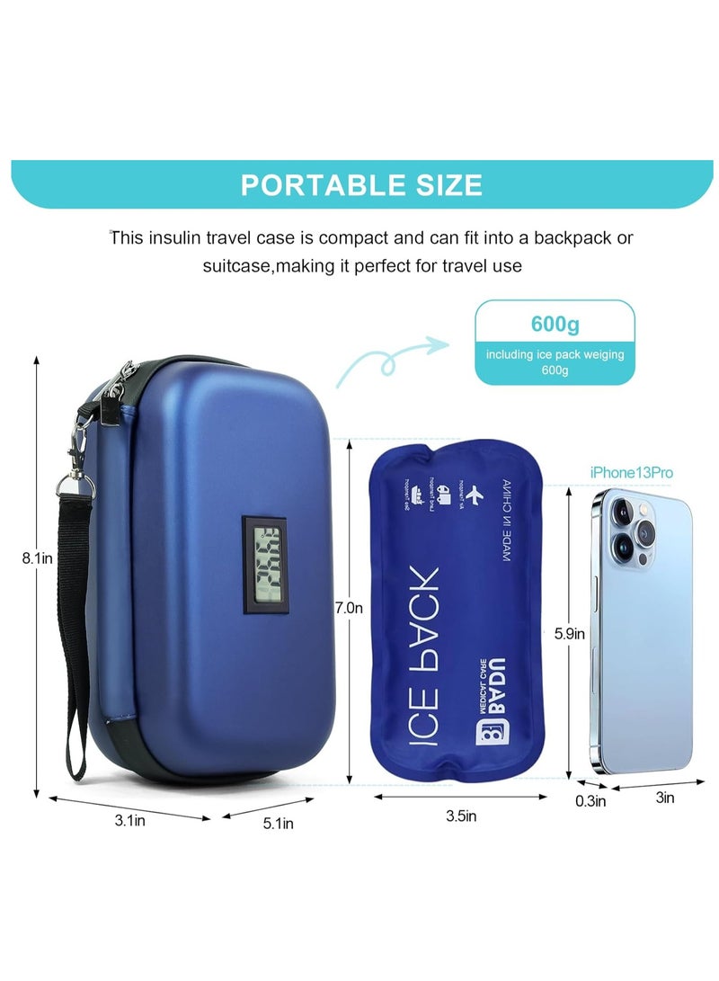 cyleto Insulin Cooler Travel Case TSA Approved Medication Diabetic Cooler for Travel with Temperature Display Refrigerated Medicine Organizer Bag with 2 Ice Pack - Image 2