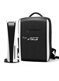 Large Capacity PS5 Carrying Backpack, with Adjustable Strap, Durable Nylon Console Case for PlayStation 5/PS4/Xbox and Accessories Storage, Black