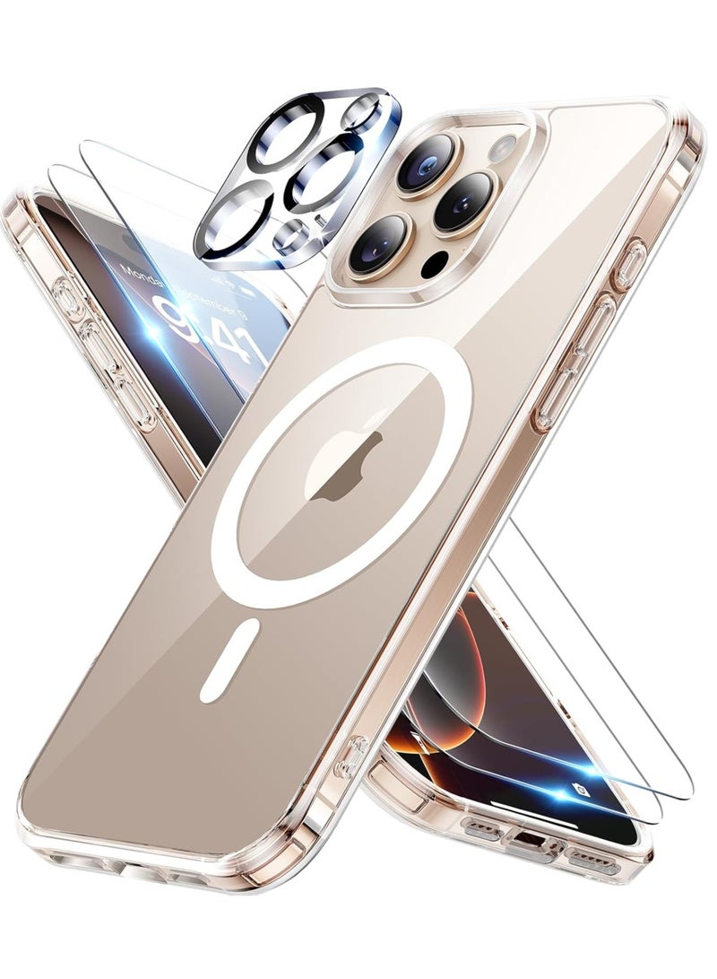 iPhone 16 Pro Max Case (6.9”) - MagSafe Compatible, Includes 2 HD Screen Protectors & 1 Lens Protector, Military-Grade Protection - Clear - Image 1
