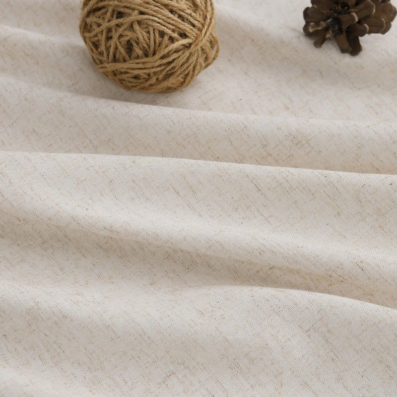 Aersas Ivory White Pinch Pleated Linen Curtains 84 Inches Long for Bedroom Farmhouse Modern Semi Sheer Drapes with Rod Pocket Hooks Light Filtering Window Treatments for Living Room Laundry Room 40x84 Inch - Image 2