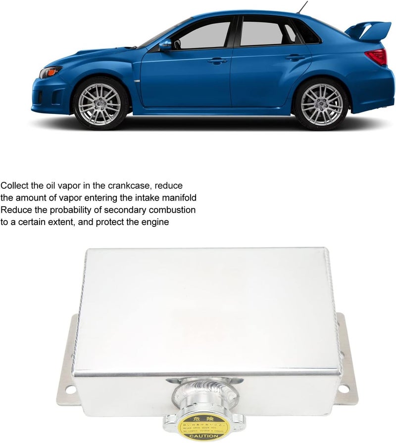 Coolant Overflow 1L, Aluminum Alloy Expansion Reservoir, Coolant Overflow with Drainage Faucet, Stainless Steel Vent for Car Refitting, Lightweight and - Image 2