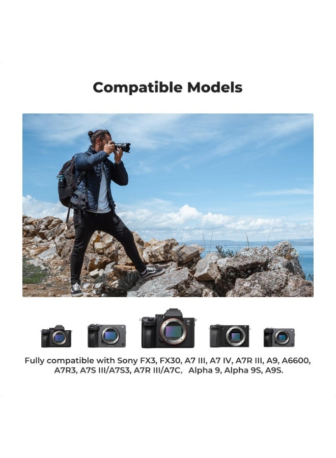K&F Concept NP-FZ100 Battery Charger, Dual-Slot Camera Battery Charger with LCD Display for Sony A7iii A7iv A7Rv A6700 A6600 A9 A1 FX3 FX30 ZV-E1 Cameras - Image 2