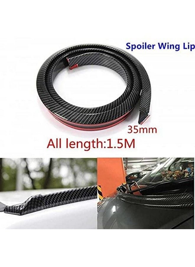 AUTOMAZE - Samurai Universal Rear Trunk Spoiler Wing Lip With 3M Tape 1.5M X 35Mm Car Modification Accessories (Carbon Black) - Image 1