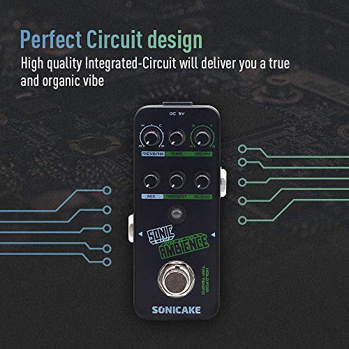 SONICAKE Delay Reverb Pedal Sonic Ambience Multi Mode Tap Tempo Delay and Reverb Guitar Bass Effects Pedal - Image 3