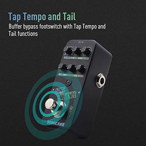 SONICAKE Delay Reverb Pedal Sonic Ambience Multi Mode Tap Tempo Delay and Reverb Guitar Bass Effects Pedal - Image 4
