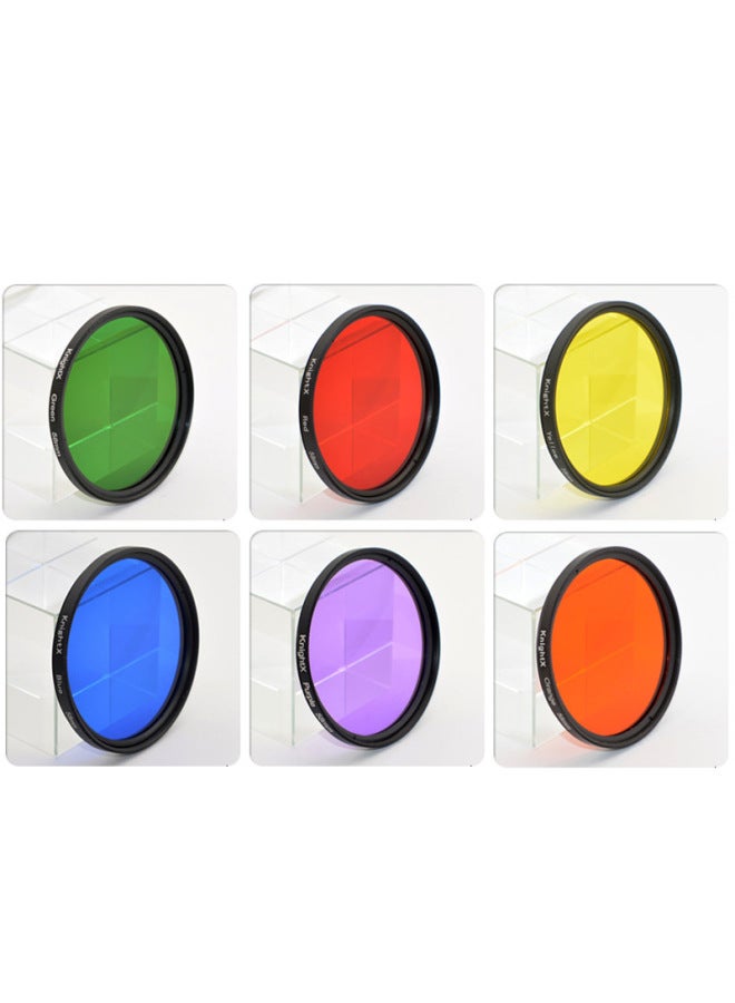 Panchromatic Filter Suit Red Filter Yellow Green Blue Film Machine 58/67/77/82mm Black And White Scenery Photography-Color:49mm-yellow - Image 4